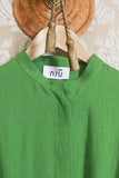 abito chemisier in lino di niù color verde cedro ss24 donna