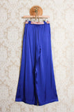 Pantalone campana in seta color blue royal della maison niù ss24 donna