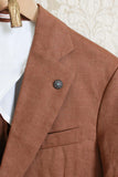 giacca monopetto in lino da uomo di officina 36 color tabacco ss24