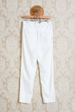 Pantalone chino brad in lino di white sand color burro da uomo primavera estate